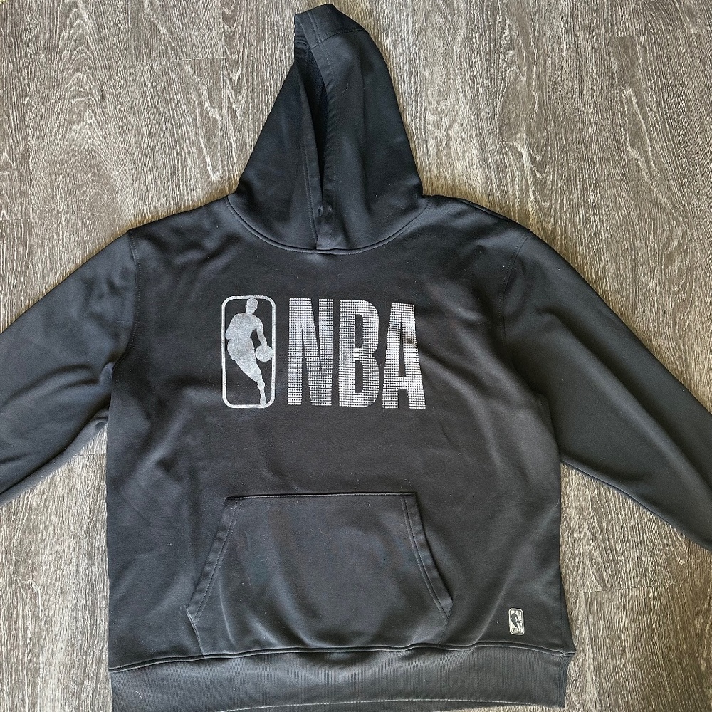 NBA Black Hoodie Silver Reflective Decal XXXLarge